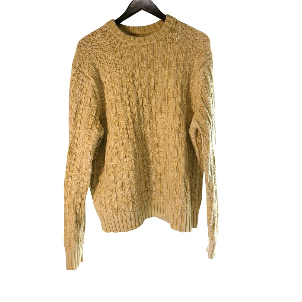 American Eagle Textured Knit Crewneck Sweater yellow Women's Small